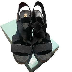 BCBGenerstion black wedge excellent  condition size 8.5 awesome shoes see pics